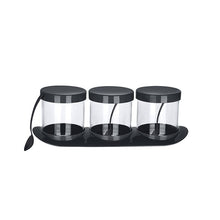 تحميل الصورة في عارض المعرض، Airtight Food Storage Containers with Spoons and Tray - Lola Spice Jar Set of 3 Pcs x 500 ml.