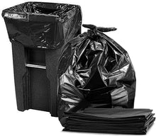 Load image into Gallery viewer, Black trash bags with a trash bin on a white background