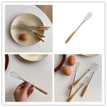 تحميل الصورة في عارض المعرض، All-Purpose Mini Kitchen Whisk | Stainless Steel with Ergonomic Wood Handle