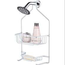 Load image into Gallery viewer, 2 Tier Rust-Proof Aluminum Hanging Shower Caddy | 2-Tier Organizer with Soap Dish & Hooks