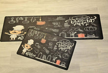 Load image into Gallery viewer, 4.0 mm Premium PVC Kitchen Mat with Non-Slip Backing, Set of 2 (50x80 cm & 50x150 cm) - Black (Chef & Kitchen Tools)