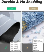 Load image into Gallery viewer, Comparison of durable mat with no shedding against traditional mat with shedding issues.