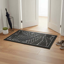 Load image into Gallery viewer, Gray doormat with leaf pattern on a white background