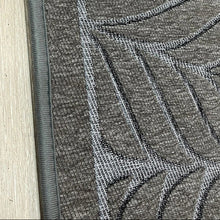 تحميل الصورة في عارض المعرض، Textured gray carpet with geometric pattern on a wooden floor, featuring the brand 'socone'.