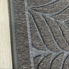 تحميل الصورة في عارض المعرض، Textured gray carpet with geometric pattern on a wooden floor, featuring the brand 'socone'.