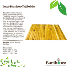 تحميل الصورة في عارض المعرض، Bamboo Table Food Mat (69 x 44cm) | Foldable Eco-Friendly Sheet with Rubber back