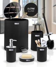 تحميل الصورة في عارض المعرض، Bathroom Accessories Set - 5 Pcs Decor Bathroom Set (Coliseum) - Silver Frame - With Pedal Waste Bin