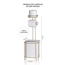 تحميل الصورة في عارض المعرض، Bathroom Accessory Set (Waste Bin & Holder) - 2 Pcs Decor Bathroom Set (Square) - Gold Frame
