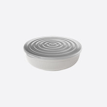 تحميل الصورة في عارض المعرض، Gray ceramic bowl with concentric circle design on a white background