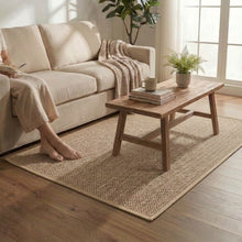 تحميل الصورة في عارض المعرض، Braided Woven Area Rug 150x90cm Beige | Non-Slip Washable