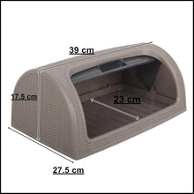 Load image into Gallery viewer, Measurement chart of a pet house with dimensions labeled.