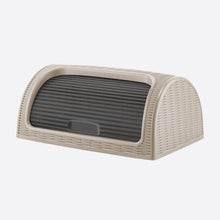 تحميل الصورة في عارض المعرض، Beige bread box with a dark gray lid on a white background