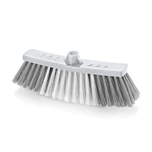 Load image into Gallery viewer, Cleaning brush with gray bristles and white handle on a white background