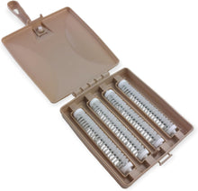 تحميل الصورة في عارض المعرض، Open beige case with cleaning brushes inside on a white background