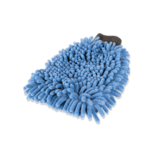 تحميل الصورة في عارض المعرض، A blue chenille wash mitt designed for car cleaning, with a textured surface for scrubbing.