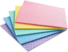 تحميل الصورة في عارض المعرض، Set of colorful textured cleaning cloths on a white background