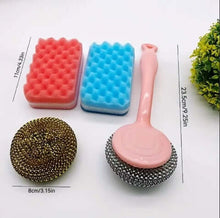 Load image into Gallery viewer, Set of cleaning brushes with measurements on a white background