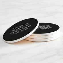 تحميل الصورة في عارض المعرض، Set of coasters with text on a white background