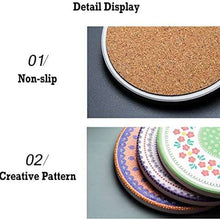 Load image into Gallery viewer, Cork coasters with non-slip feature and colorful patterned designs.