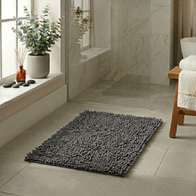 Load image into Gallery viewer, 1 Pc Absorbent Luxury Chunky Chenille Bathroom Rug (50x80cm - 950 grams) | Ultra-Soft Non-Slip Bath Mat - Grey