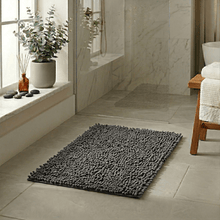 Load image into Gallery viewer, 1 Pc Absorbent Luxury Chunky Chenille Bathroom Rug (50x80cm - 950 grams) | Ultra-Soft Non-Slip Bath Mat - Grey
