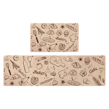 تحميل الصورة في عارض المعرض، Anti-Slip 4mm Premium PVC Leather Kitchen Mat Set | 2-Piece Anti-Fatigue Cushioned Rugs - Beige