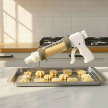 Load image into Gallery viewer, Cookie Press Gun Kit Set Stainless Steel Spritz Cookie Maker Machine for DIY Baking with 13 Discs and 6 Icing Decorating Nozzles for DIY Biscuit Maker and Decoration.
