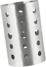 تحميل الصورة في عارض المعرض، Stainless steel utensil holder with circular holes on a white background