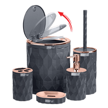 Load image into Gallery viewer, Bathroom Accessories Set - 5 Pcs Decor Bathroom Set (Diamond) - Copper Frame