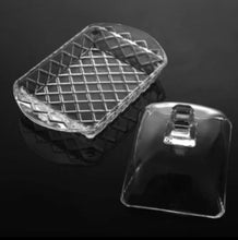 تحميل الصورة في عارض المعرض، Two clear plastic covers on a black background