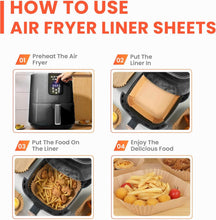 Load image into Gallery viewer, Disposable Air Fryer Paper Liners (100-Pack) | 15cm Square Non-Stick Papers