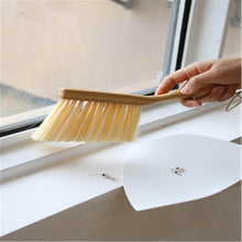 Load image into Gallery viewer, Dustpan set featuring a TPR brush with bamboo handle for easy cleaning and a compact shovel for household use.