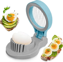 Load image into Gallery viewer, Egg slicer with slices of avocado and egg on toast, on a white background