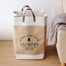 Load image into Gallery viewer, Laundry Bags - Big Laundry Bag with Handle with leather handle