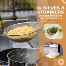 Load image into Gallery viewer, Fine Mesh Strainers with Long Handle - 3 Sizes Stainless Steel Colander