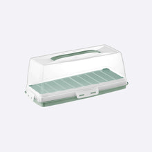 Load image into Gallery viewer, Green and clear plastic container with a lid on a white background