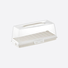 Load image into Gallery viewer, White plastic container with a clear lid on a white background