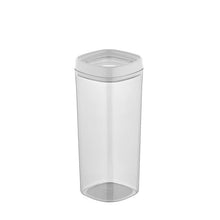 تحميل الصورة في عارض المعرض، A clear plastic cylindrical container with a matching translucent gray lid, shown on a solid white background.