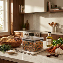 تحميل الصورة في عارض المعرض، Airtight Acrylic Food Container 500ml | Square Tall Pantry Jar