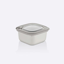 Load image into Gallery viewer, Silver rectangular container with a lid on a white background