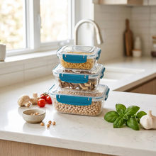 تحميل الصورة في عارض المعرض، Sealed Food Storage Containers Set of 3 | 400, 800 & 1400ml