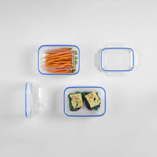 Load image into Gallery viewer, Rectangular food containers with lids on a white background