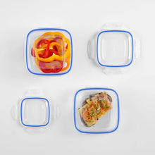 تحميل الصورة في عارض المعرض، Food Storage Containers Set (275 - 500 - 900 - 1500 & 2400 ml.) - Plastic Sealed Square Food Containers Set Of 5