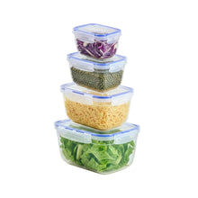Load image into Gallery viewer, Food Storage Containers Set (550, 1000, 1800 & 3000 ml.) - Plastic Sealed Rectangular Storage Containers Set Of 4