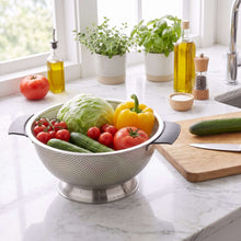 تحميل الصورة في عارض المعرض، 26cm Stainless Steel Mesh Colander Basket | Fine Strainer & Rice Drainer - Silver