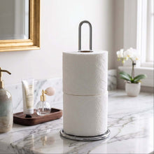 Load image into Gallery viewer, 1-Piece Metal Paper Towel Holder - Kitchen & Toilet Paper Dispenser Stand (Silver)