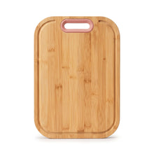 Load image into Gallery viewer, Dual-Sided Bamboo Cutting Board with Silicone Handle (36x25.5cm) | Wooden Chopping Board & Kitchen Prep Station