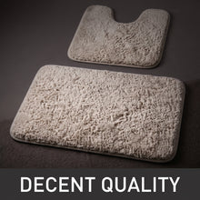 تحميل الصورة في عارض المعرض، 2-Piece Bath Rug Set - Luxury Shaggy Plush Floor Mat & U-Shaped Toilet Contour (50x80 cm & 50x50 cm) - Off White
