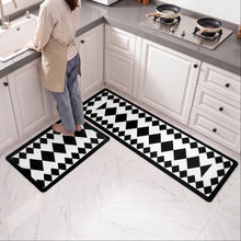 Load image into Gallery viewer, Anti-Slip Mats - 2-Piece Quick-Dry Rubber Floor Runner & Mat Set for Kitchen & Bathroom - Geometric Diamond (50x80 cm & 50x150 cm)