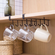 Load image into Gallery viewer, 1-Piece Under Cabinet Hanging Storage Shelf Hook - Multipurpose Organizer Rack (Black)